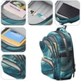 thumbnail image 4 of Teal Gold Marble Backpack for School,Cute School Bag,Schoolbag with Adjustable Shoulder Straps & Padded Back,16.9 Inch, 4 of 5