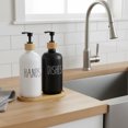thumbnail image 3 of LSFA Soap Dispensers for Bathroom Sink, Soap Dispenser Set, Contains Hand Soap and Dish Soap Dispenser(Black & White), 3 of 7