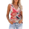thumbnail image 2 of Pompotops Women's Pullover Sleeveless V Neck Splicing Vest Tops, 2 of 7