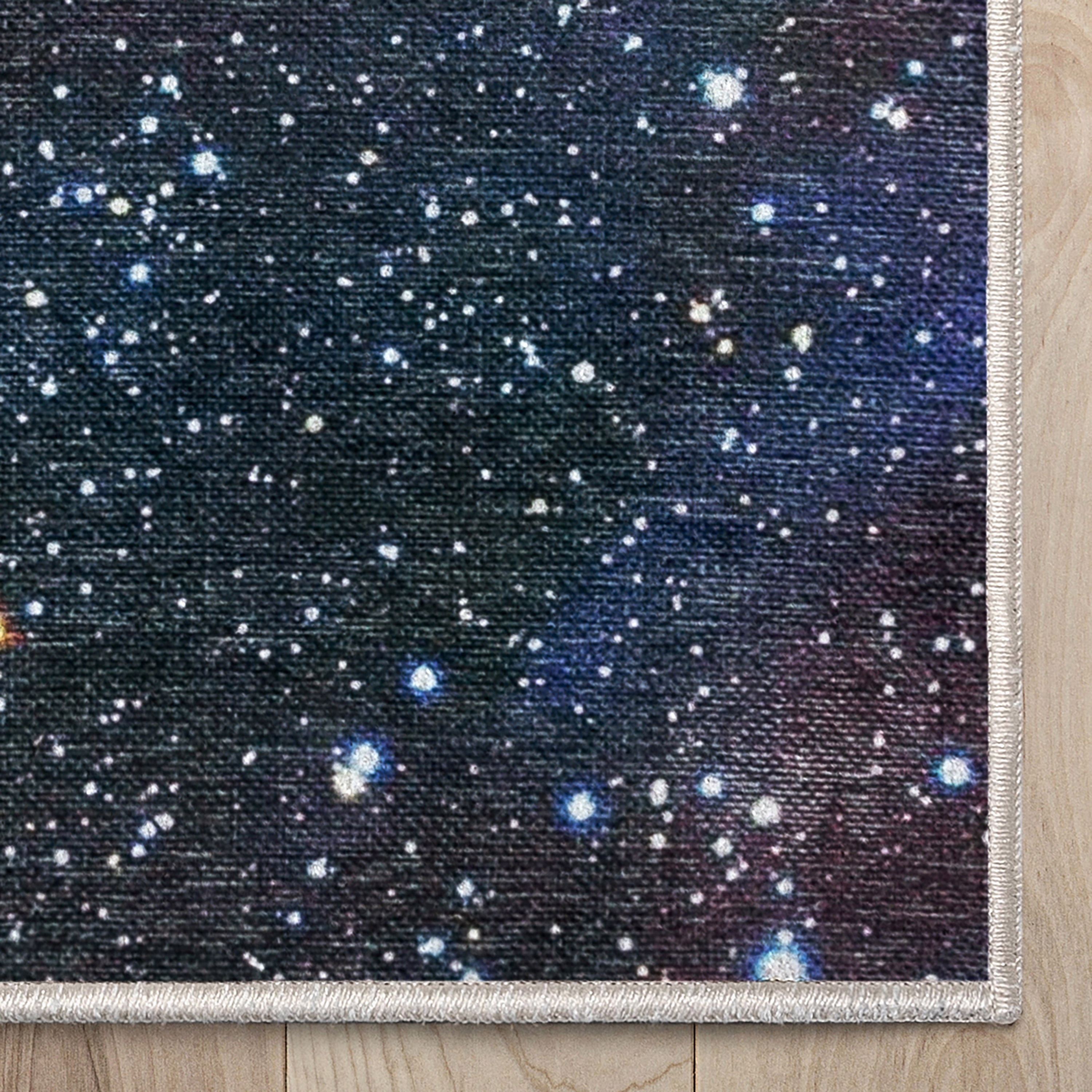 Well Woven Celestial Space Nebula Space Nebula Constellation Multi Color Flat Pile Easy to Clean 5'3" x 7'3" Area Rug for Living Room Dining Room Bedroom and Kitchen