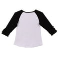 thumbnail image 2 of Toddler Girls Ruffle Sleeve Raglan School Casual Cotton Raglan Top T-Shirt Tee White 2T XS (P200904P), 2 of 4