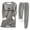 Gray, variant on Womens 2 Pcs Pajamas Sets Crewneck Long Sleeve Plush Blouse Tops Pants Winter Warm Homewear for Family
