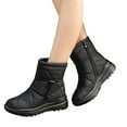 thumbnail image 5 of Xiaoxatg Women's Boots - Casual Mid Calf Insulated On Flat Heel Winter Footwear for Comfortable Warm Wear in Cold Weather 9 Black, 5 of 9