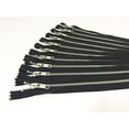 thumbnail image 2 of YKK Zippers - no. 5 Metal Zippers in Black - Silver Zippers 14 inch, 2 of 2
