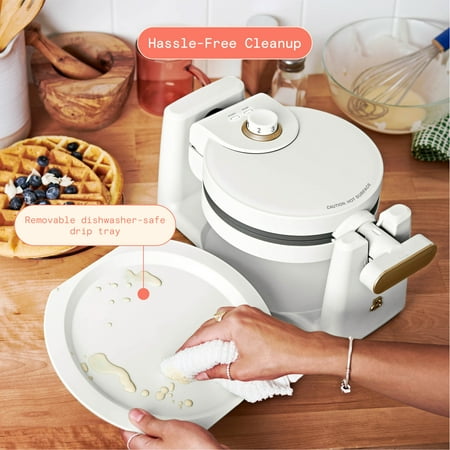Beautiful Rotating Belgian Waffle Maker, White Icing by Drew Barrymore