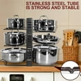 thumbnail image 5 of Mastertop Adjustable Pot Rack Organizer for Cabinet,8 Tiers Pots and Pans Organizer for Kitchen Organization & Storage, 5 of 7