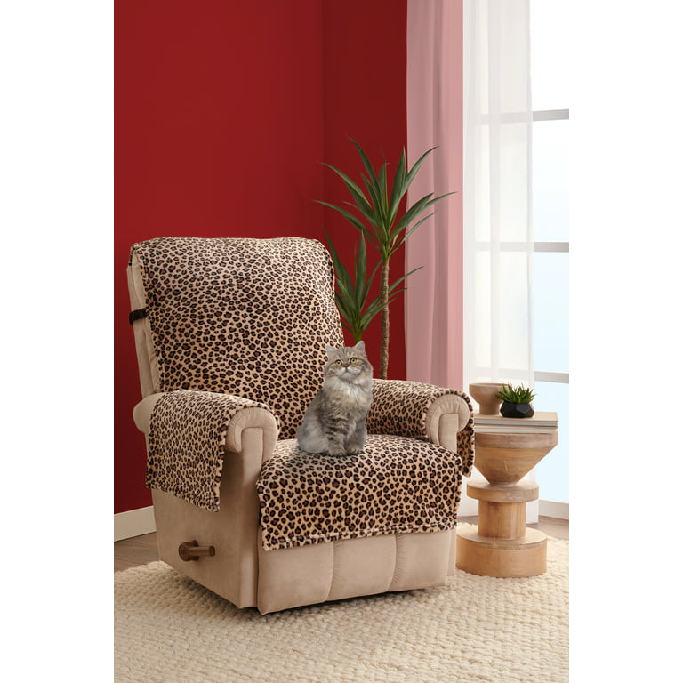 Textile Solutions Innovative Print - - (1-Piece) Cover Furniture Leopard Plush Leopard Recliner,