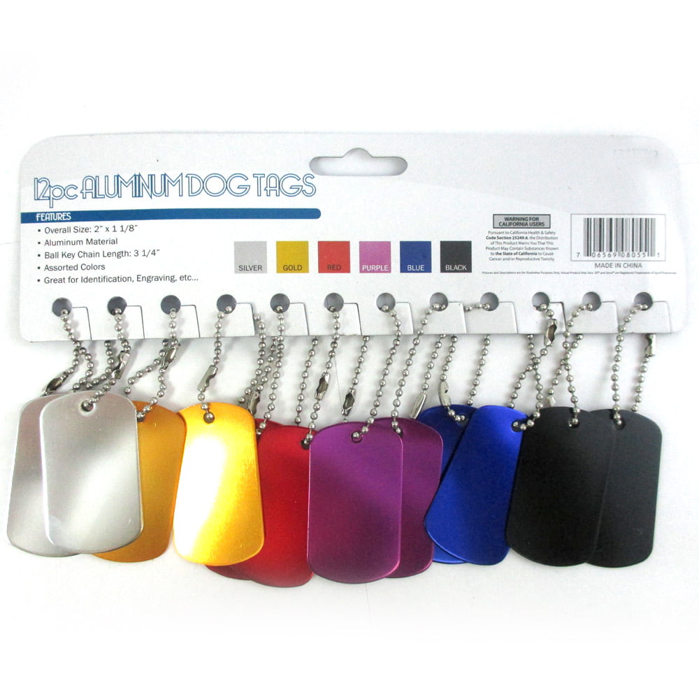 Dog Tag 25 Pack Aluminum Blank Tags Square Metal For Laser Engraving With  24 Inches Of Stainless Steel Ball Chain Black From Weibaokong, $14.97