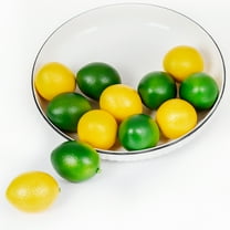12 Pcs Fake Lemons, Artificial Lemons for Decoration, Realistic Fake Fruit Faux Limes Yellow & Green Lemon Mixed Set for Home Kitchen Cabinet Party Décor