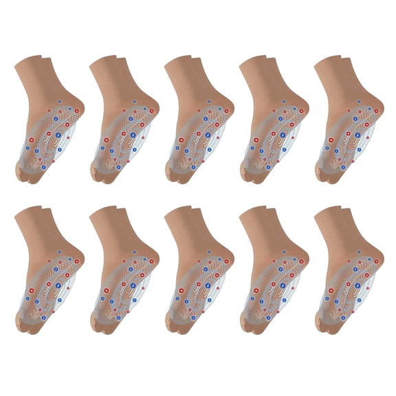 Circulation Compression Socks for Women Men Lanceasy 10 Pairs Tourmaline Body Shaping Stretch Socks Health Socks Tourmaline Socks Foot Massage Socks Thin Non Slip Socks Breathable Casual Socks