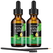 Mooyam 2 Pack Jamaican Black Castor Oil,Natural Massage Oil for Hair,Skin,Nail,Eyebrows and Eyelashes,Suitable for All Hair & Skin Type,4oz