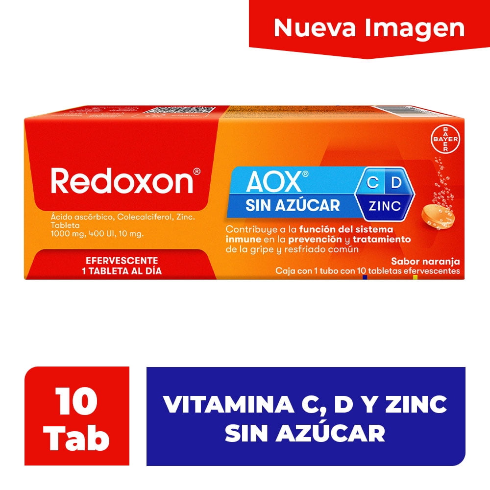 Redoxon AOX tubo con 10 tabletas efervescentes vitamina C sin azúcar