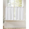 thumbnail image 1 of Cortinas de Cocina Jinchan de Lino 45 cm Rustic Nivel 2 Paneles Blancos, 1 of 9