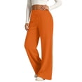 thumbnail image 6 of Nestiefly Wide Leg Sweatpants Women Baggy High Waist Workout Yoga Pants with Pockets | Loose Fit Drawstring Sweat Pants,Fall Clothes Saffron L, 6 of 6