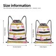 thumbnail image 4 of Drawstring Backpack - Gold Glittering Hearts and Flamingos Splash Proof Small Drawstring Gym Bag for Women Men, Cinch Sports String Bag Backpack for Travel Swimming Beach, 4 of 8
