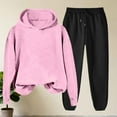 thumbnail image 4 of Women's 2 Piece Sweatsuits Hoodie and Joggers Pant Sets with Pockets Long Sleeve Tracksuit Sports Sweat Suits (XL, Pink 01), 4 of 5