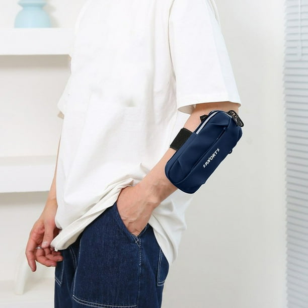 Bolsa de brazo para ciclismo al aire libre para hombre y mujer | Soporte para teléfono móvil de poliéster transpirable | Riñonera deportiva informal o bandolera | Bolsa ligera y resistente al agua