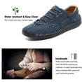 thumbnail image 3 of Mens Casual Dress Shoes Leather Sneakers Lightweight Comfortable Hand Made Flats Classic Shoes for Walking Business Working Office Travel Driving Footwear, 3 of 9
