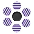 thumbnail image 3 of 6 Pce Leather Coasters 3.9in With Coasters Storage Box Antifouling And Antiscalding For Dining Room Kitchen Office Bedroom Living Room Violet Stripe_1, 3 of 8