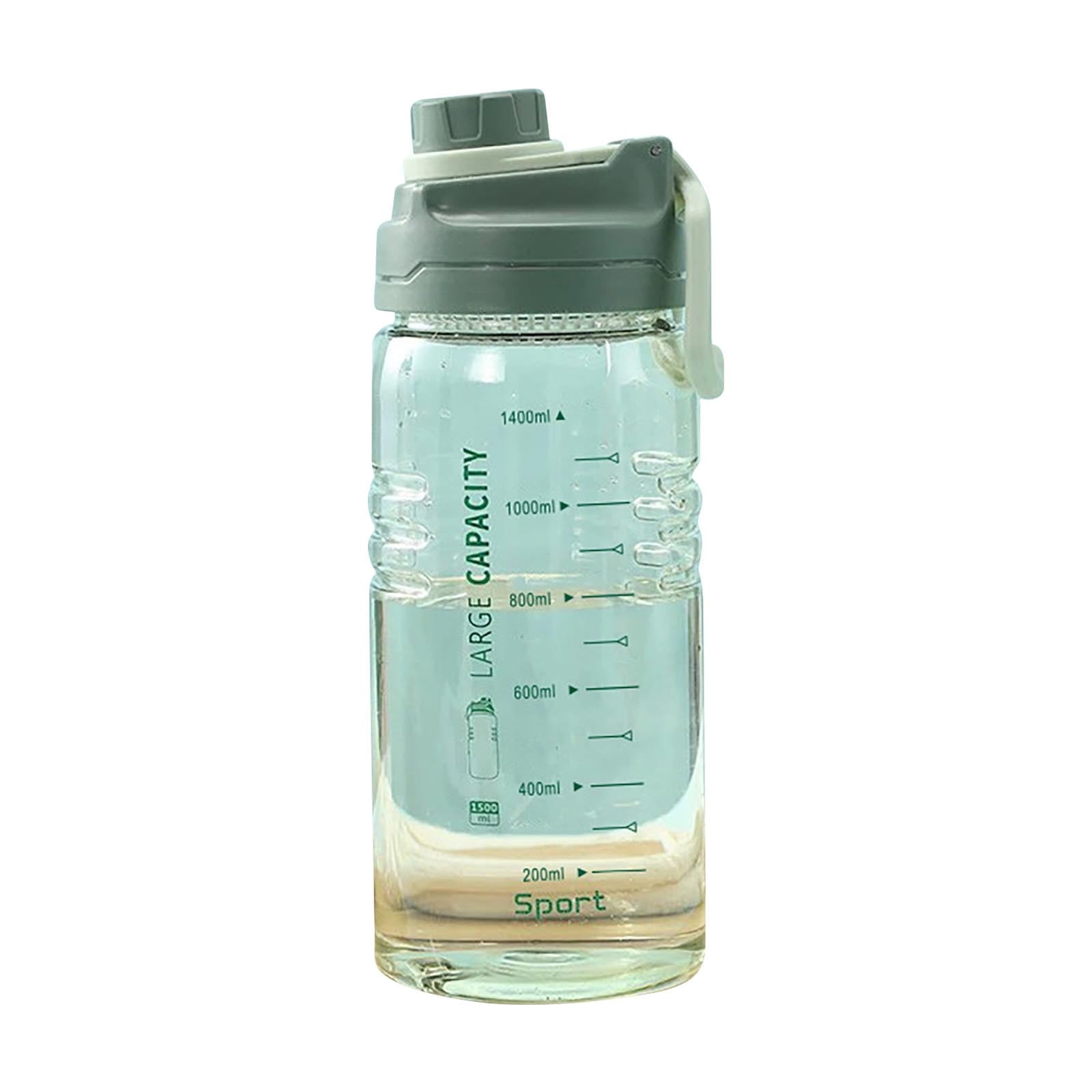 AURIGATE 30 oz Water Bottle with Straw, Half Gallon Wide Mouth Portable  Large Plastic Bottle Leak Proof Sports Cup Big Travel Mugs with Scale Strap