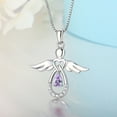 thumbnail image 3 of FJ Guardian Angel Necklace for Women 925 Sterling Silver Alexandrite Pendant June Birthstone Jewelry Gifts for Mom Wife Daughter, 3 of 8