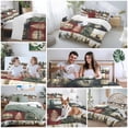 thumbnail image 6 of Forest Reindeer Bedding 3 Piece Duvet Cover Set Queen Size, Country Rustic Green Red Patchwork Soft Microfiber Comforter Cover with Zipper Closure & Pillowcases, Wrinkle & FadeResistant Quilt Cover, 6 of 9