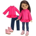 thumbnail image 3 of Sophia's 3 Piece Winter Outfit with Boots for 14.5" Dolls, Hot Pink, 3 of 4
