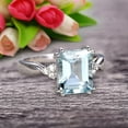 thumbnail image 2 of Emerald Cut 1.25 Carat Aquamarine Engagement Ring Anniversary Gift On 10k White Gold, 2 of 5