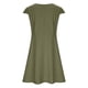 thumbnail image 4 of Puntoco Vestido De Algodón Y Lino Con Cuello Redondo, Color Liso, Manga Corta, Escote En V Grande, Espalda Hueca, Verde Militar Xl,Regalos Para Mujer Joven, 4 of 7
