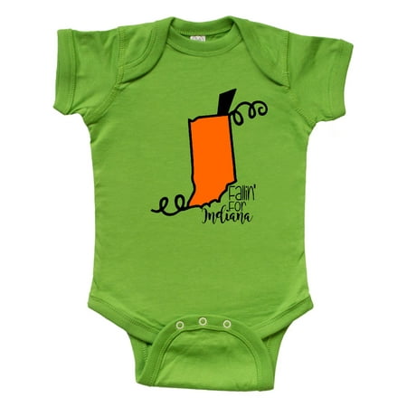 

Inktastic Fallin for Indiana Pumpkin Silhouette Gift Baby Boy or Baby Girl Bodysuit
