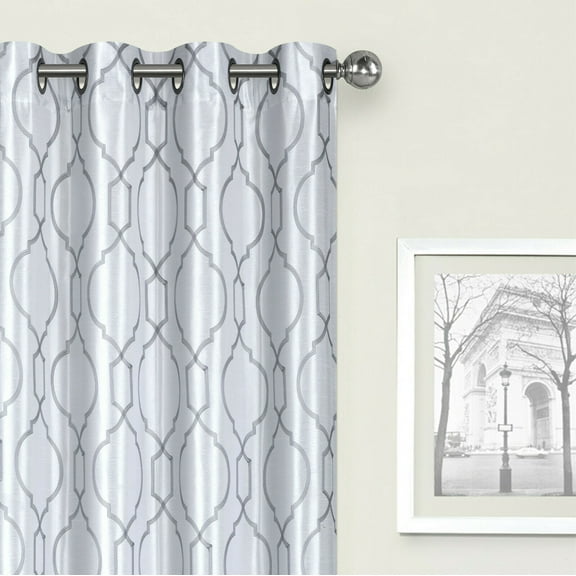Kate Aurora Living 2 Pack Embroidered Lattice Grommet Top Curtains - Assorted Colors