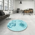 thumbnail image 4 of Ahgly Company Machine Washable Indoor Rectangle Transitional Electric Blue Area Rugs, 6' x 9', 4 of 7