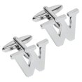 thumbnail image 1 of BodyJ4You 2PC Cufflinks Personalized Initials Letter W Men's Button Shirt Business Gift, 1 of 6