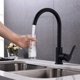 thumbnail image 1 of Grifo mezclador de cocina Mezclador de fregadero de cocina negro con caño alto, grifo de cocina giratorio 360 para fregadero de cocina negro mate (hy), 1 of 5