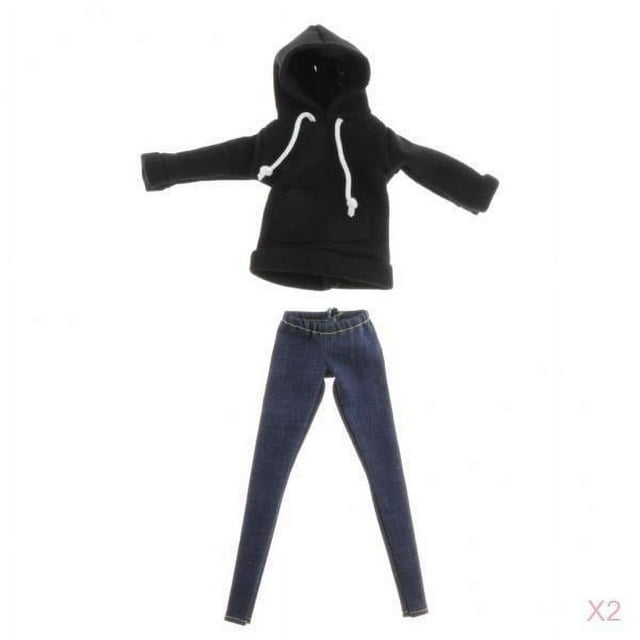 Sudadera con capucha y pantalones Vaqueros para muñecas BJD 1/6 Sunnimix Ropa de muñecas BJD de 11 pulgadas
