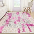 thumbnail image 3 of Wondo 8x10 Modern Abstract Area Rugs - Hot Pink Low Pile Washable Carpet for Living Room, Bedroom, Nursery, Office, Kitchen - Non-Slip Stain Resistant Soft Rug for Indoor Use, 3 of 8