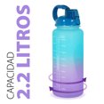 thumbnail image 3 of Botella de agua Onof  BAP-2.2L 2.2 Litros Termo de agua Azul Morado con Marcador de Tiempo, 3 of 9