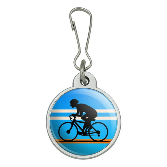 Road Bike Cycling Biking Bicycle Jacket Handbag Purse Luggage Backpack Zipper Pull Charm
