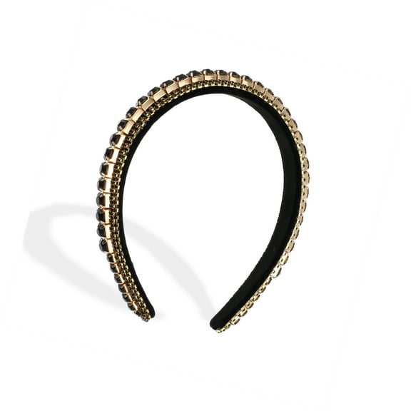Vocoste Rhinestone Headband Decor Hairbands for Women Hair Accessories for Weddings Daily Wear Birthday Parties Black