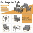 thumbnail image 3 of 7 Pieces Outdoor Wicker Patio Furniture Set, All Weather Patio Conversation Cushioned Sectional Sofa Set with Glider Loveseat/2 Rocking Chairs/2 Rocking Glider/2 Glass Coffee Table, Gray, 3 of 9