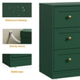 thumbnail image 5 of May in Color 3 Drawer Nightstand, Large Bedside Table with Golden Round Knobs, Modern Wood End Table for Bedroom, Living Room, Hallway, Closet, Green, 5 of 9
