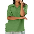 thumbnail image 1 of Mujeres moda Casual suelta manga corta sólido cuello en V camiseta Top blusa pulóver Wmkox8yi  bvn1794, 1 of 8