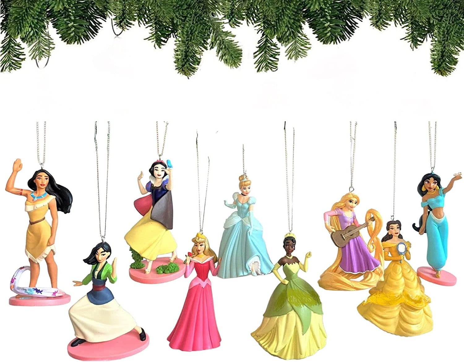 Disney Princess 9pc Deluxe Holiday Ornaments Set Belle Aurora