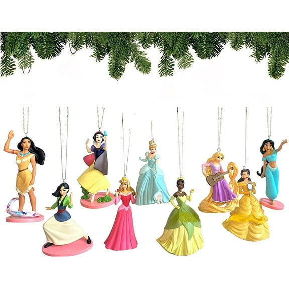 Playful Joyous princess Ornament Set Of 9 PVC Figures 3" Figurine Charm New