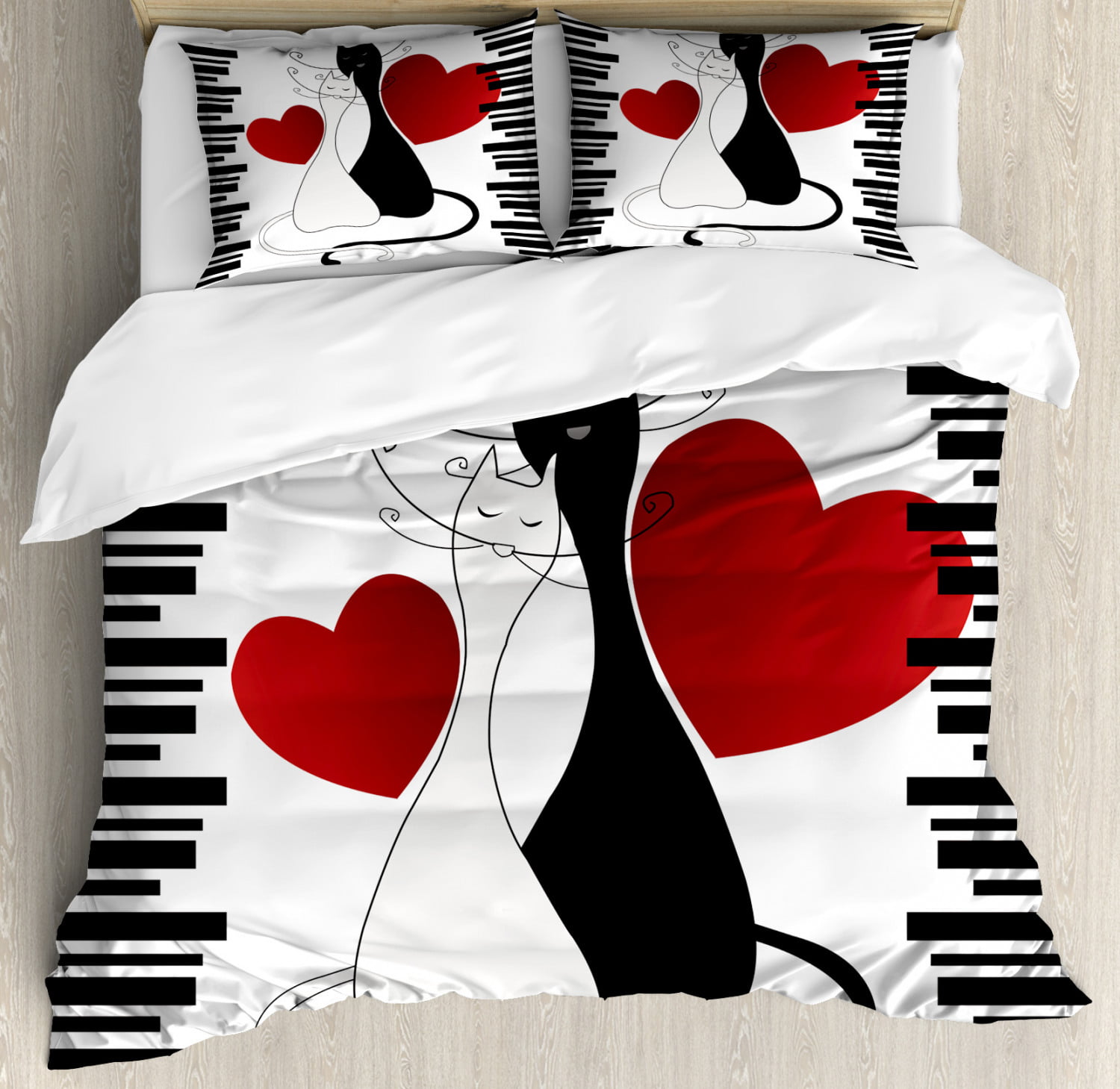 Plain Dyed Single Double King Duvet Set w/ Pillowcase White Cream Red/Black 