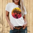 thumbnail image 2 of RKSTN T-Shirts Graphiques pour Femmes Col Rond Manches Courtes Blouse de Plage Hauts Aguichant Impression Régulière Chemises, 2 of 5