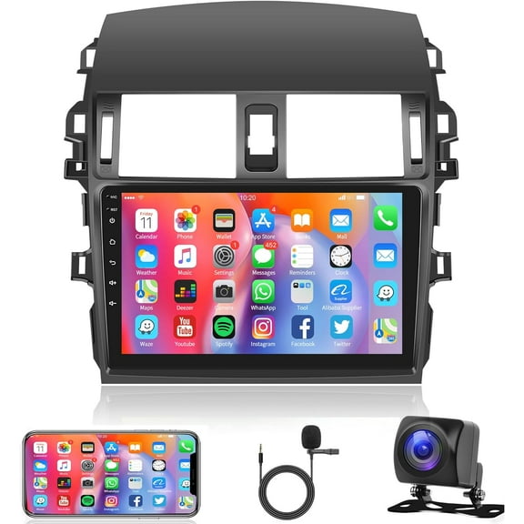 THONZER for Toyota Corolla 2009-2013 with GPS Navigation Android Car Stereo, Rimoody 9 Inch Touch Screen Car Radio with Bluetooth FM WiFi Mirror Link Backup Camera