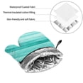 thumbnail image 6 of Pofeuu Teal Turquoise Print Oven Mitts and Pot Holders 4 pcs Set,High Heat Resistant 500 Degree Extra Thicken Long Kitchen Cotton Oven Glove for Cooking, 6 of 6