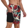 thumbnail image 2 of Sikiie Chicken Print Men's Double Layer Swimming Trunks, Adjustable Waistband and Pockets Sports Swimming Trunks, Beach Swimwear-Medium, 2 of 6