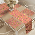 thumbnail image 2 of Ambesonne Garden Table Runner & Placemats, Lemon Blossom Composition, Placemat 4 pcs + Runner 14"x72", Salmon Yellow Green, 2 of 2